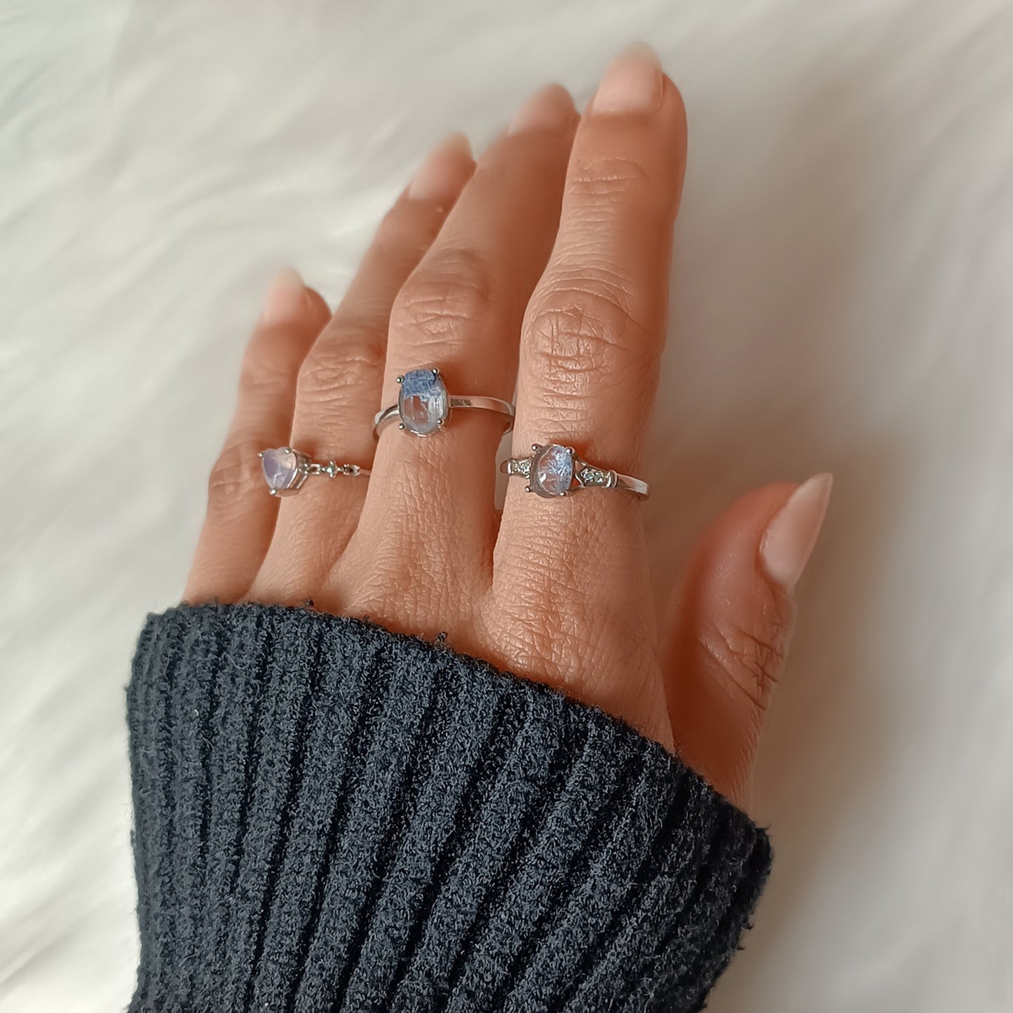 ANELLO DUMORTIERITE PIETRA TONDA