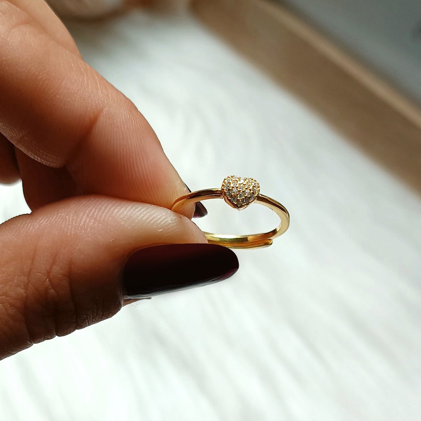 ANELLO REGOLABILE CON CUORE PICCOLO