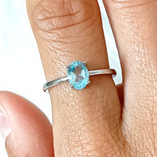 ANELLO ACQUA MARINA e ARGENTO 925