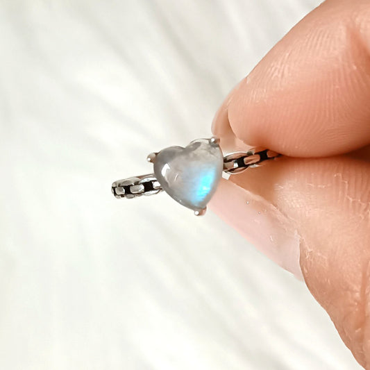 ANELLO CON PIETRA LABRADORITE e ARGENTO