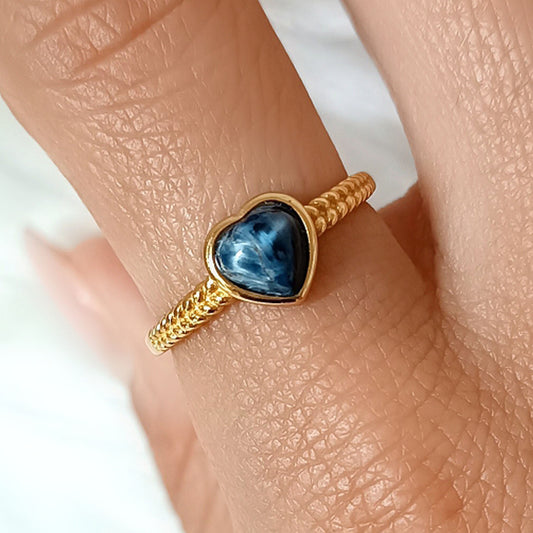 ANELLO con PIETRA PIETERSITE e ARGENTO 925 DORATO
