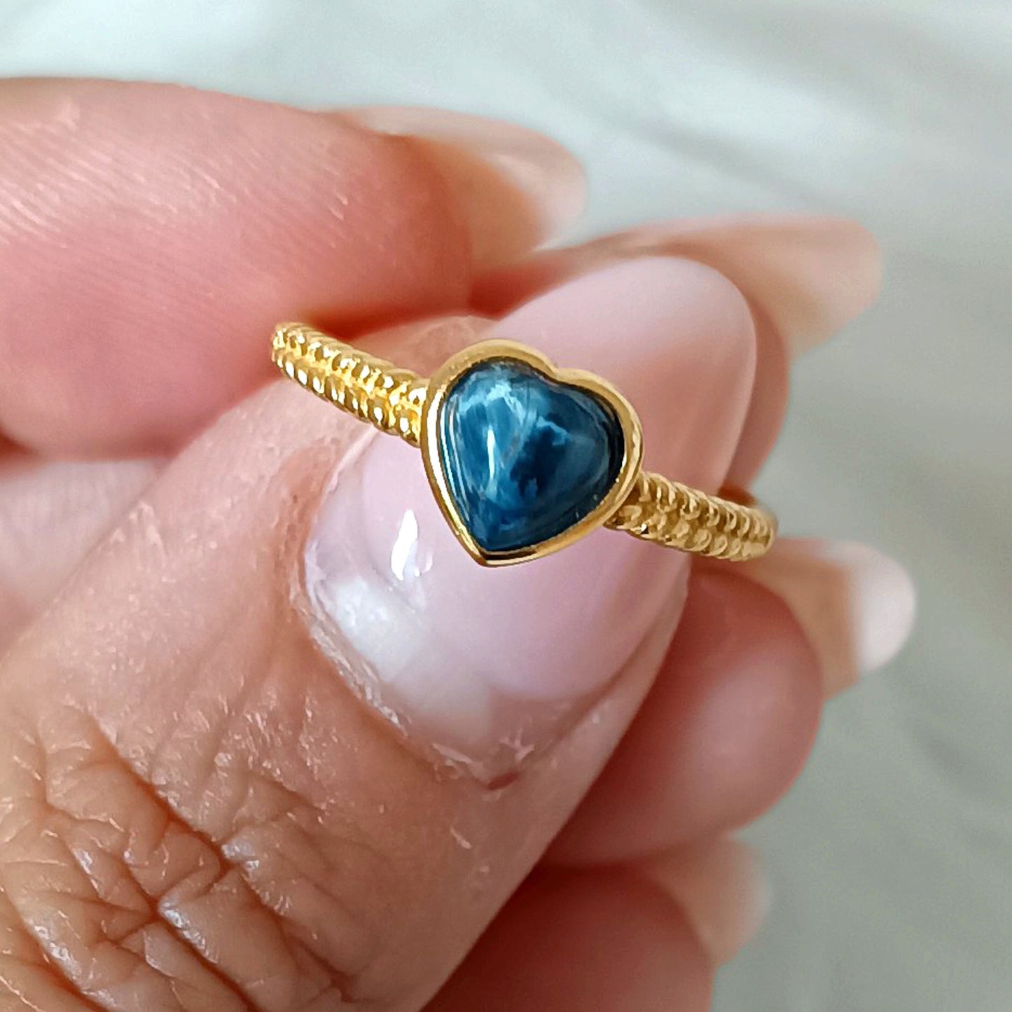 ANELLO con PIETRA PIETERSITE e ARGENTO 925 DORATO