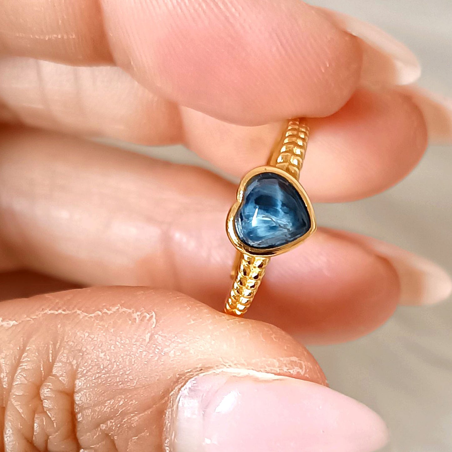 ANELLO con PIETRA PIETERSITE e ARGENTO 925 DORATO