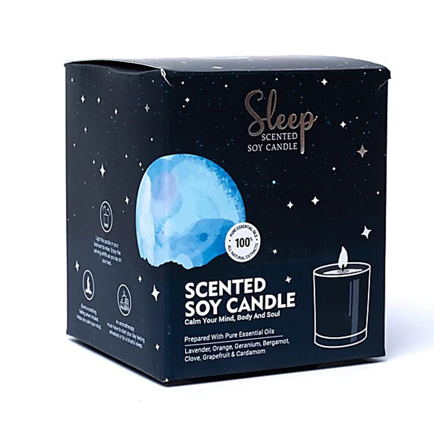 CANDELA DI SOIA DOLCI SOGNI in vaso di vetro